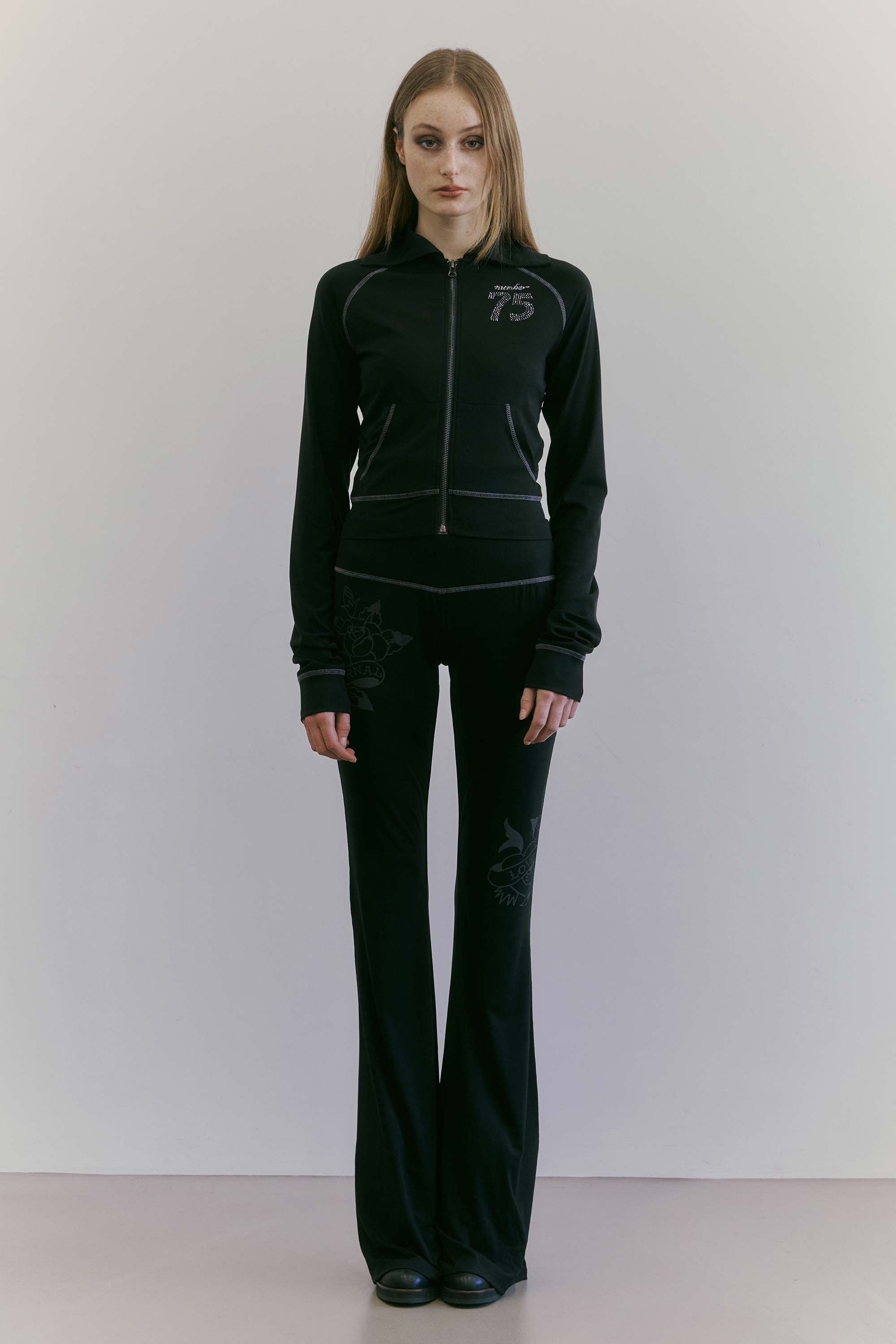 [Sculptor X Ed Hardy] Jersey Track Zip-Up Black